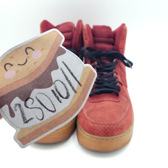 Nike Air Force 1 HI Suede Team Red Suede Gum Rare 749266-600 women's size 12 - Picture 8 of 9